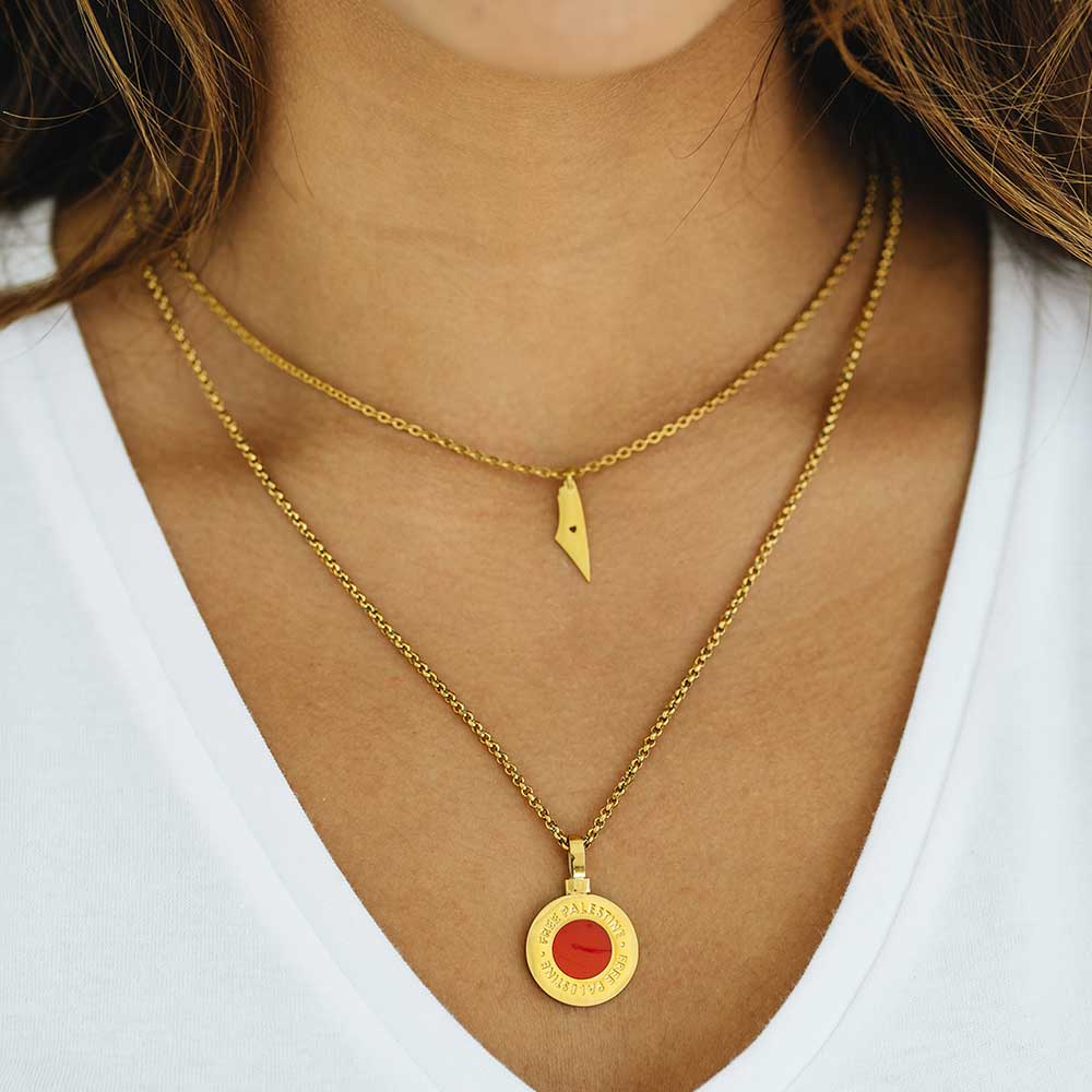 I Love Palestine Gold Necklace