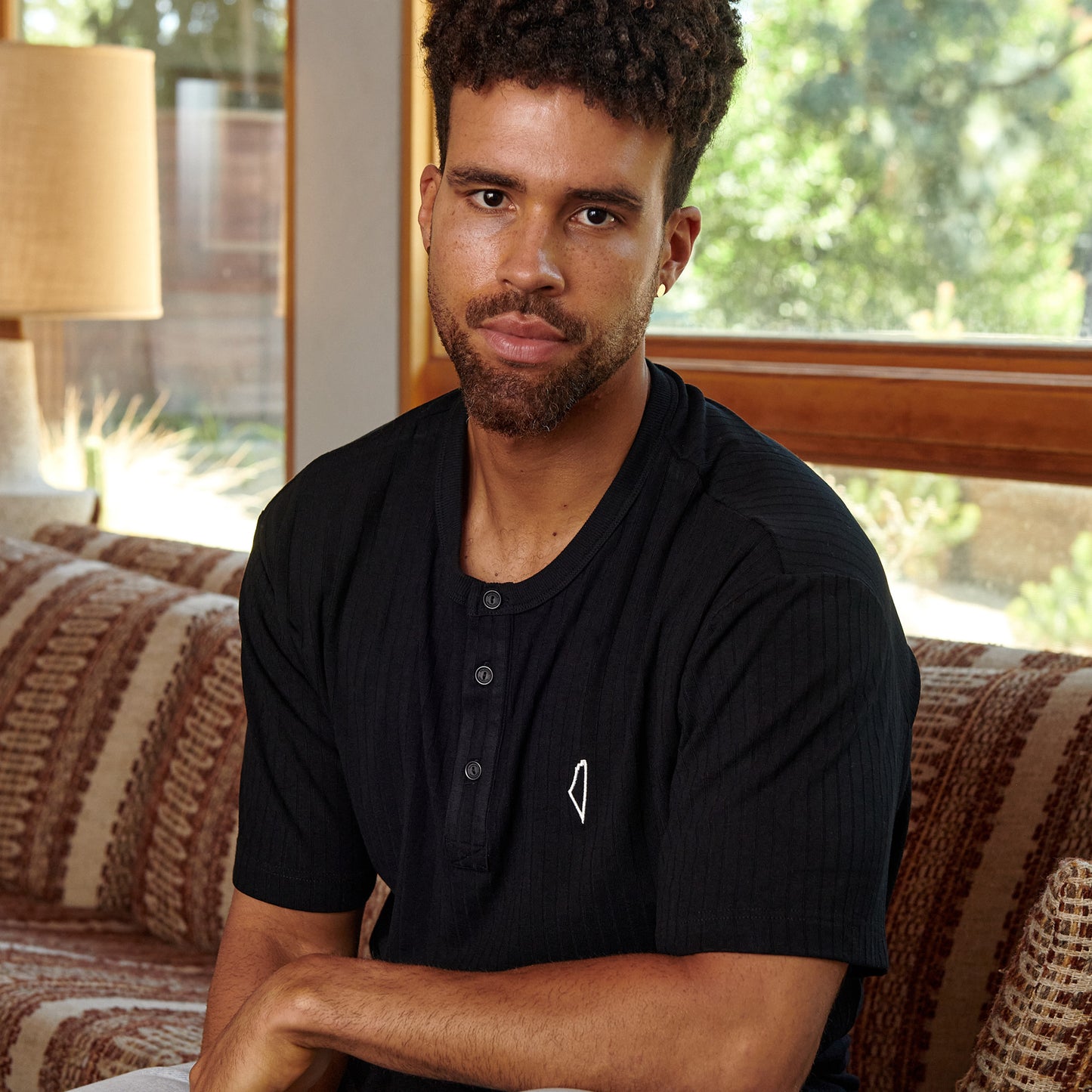 Core Henley Polo Black