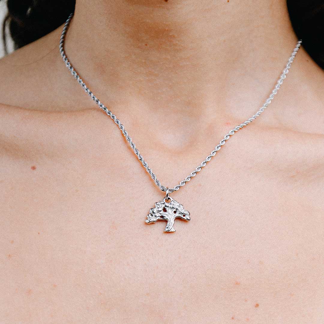 Olive Tree Silver Necklace