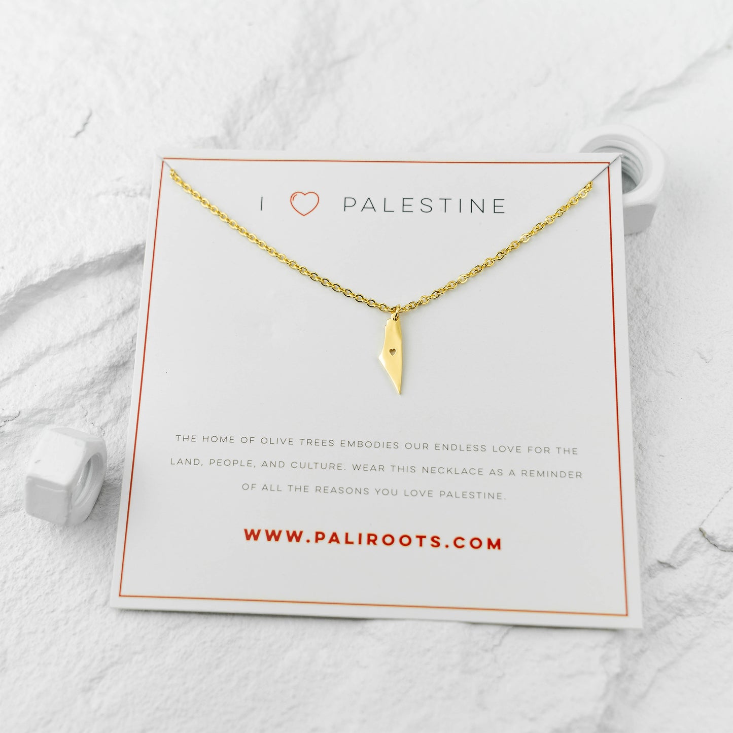 I Love Palestine Gold Necklace
