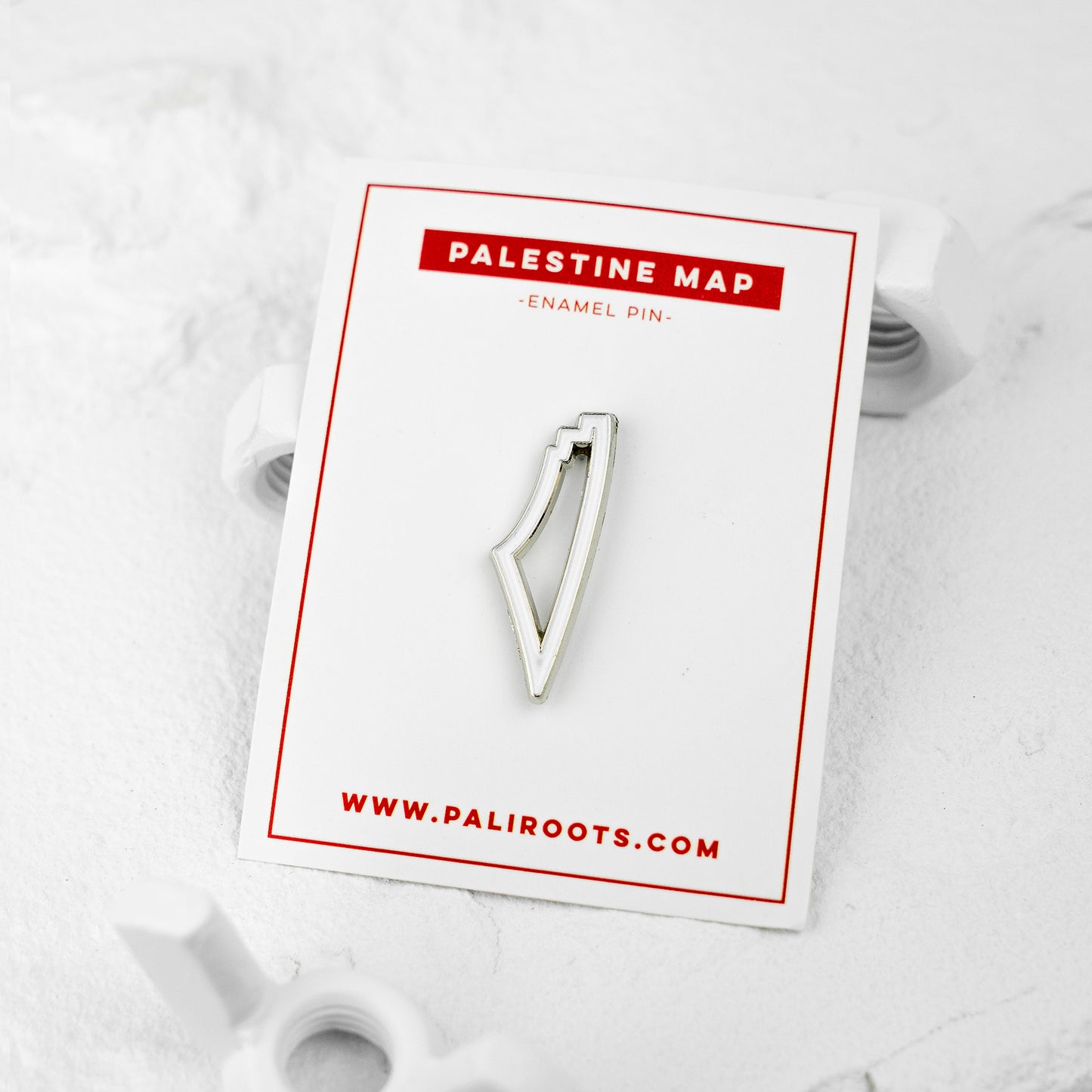 Map of Palestine White Pin