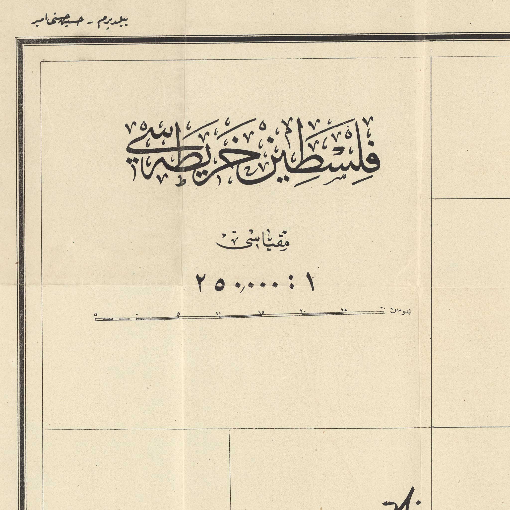 1918 Historic Arabic Map of Palestine Print