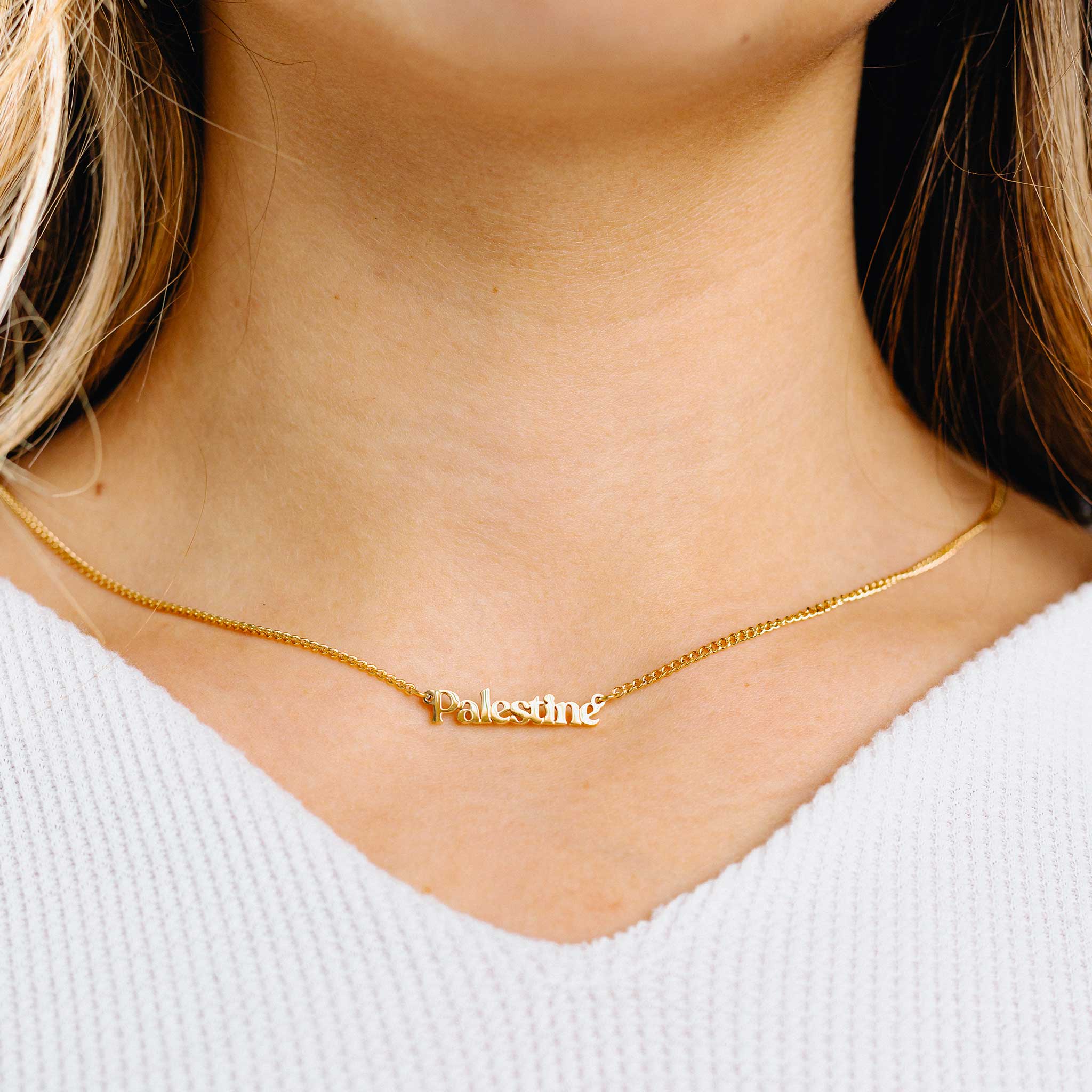 Palestine Curb Gold Necklace