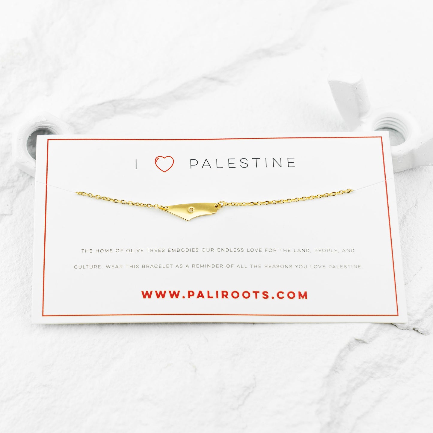 I Love Palestine Gold Bracelet