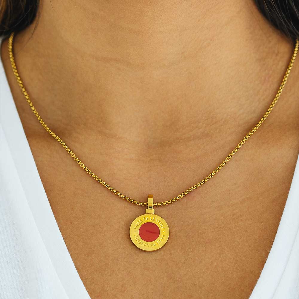 Free Palestine Gold Necklace