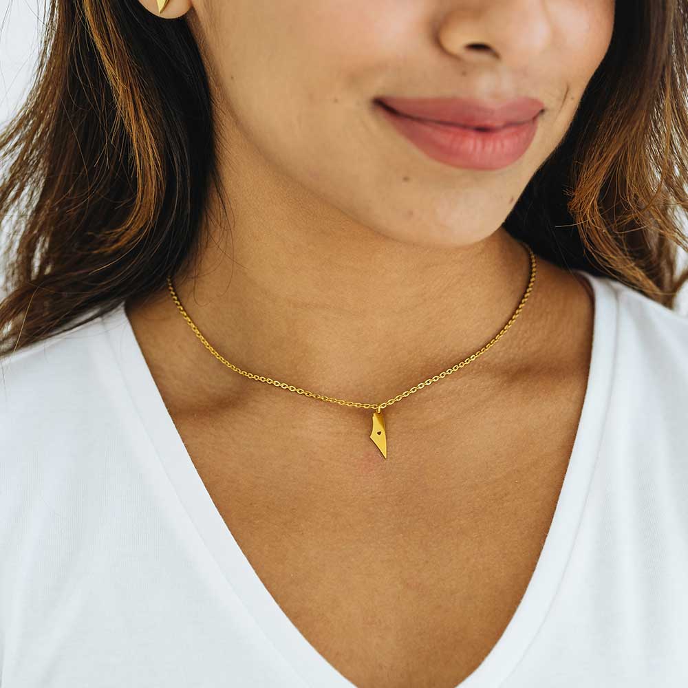 I Love Palestine Gold Necklace