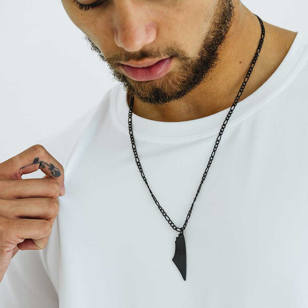 Palestine Map Black Necklace